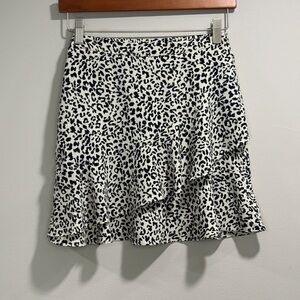 Altar'd State Women’s Black and Ivory Animal Print Mini Skirt Size XS